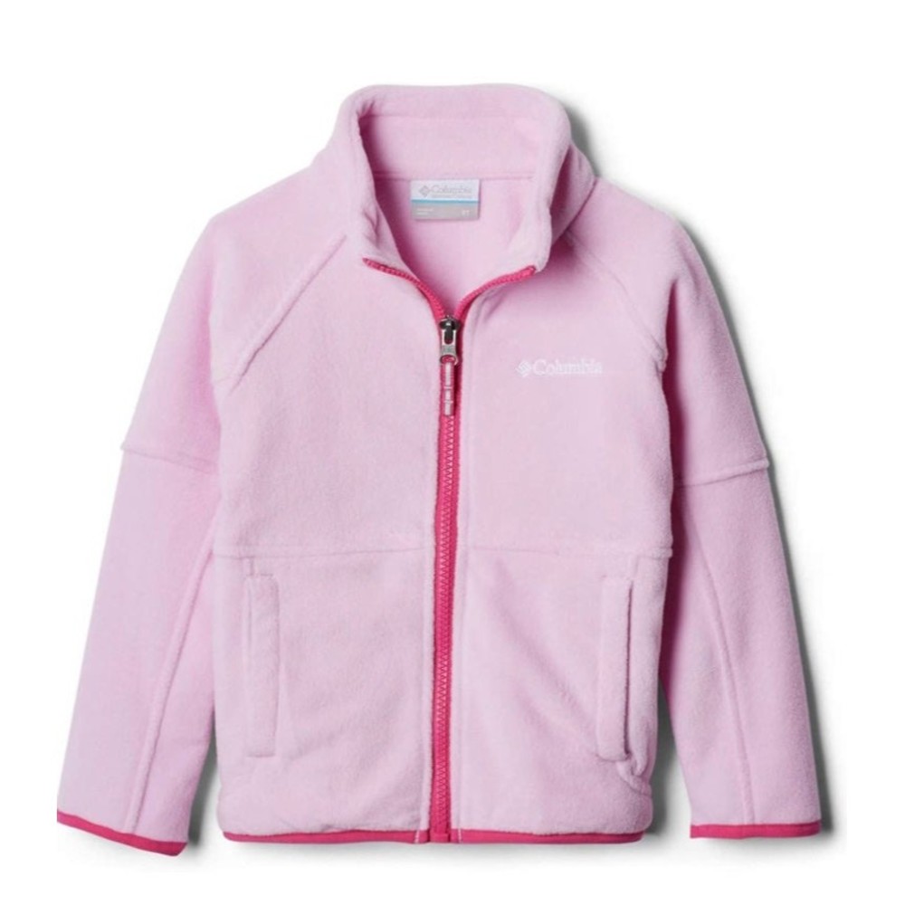 Columbia kids Full Zip fleece Jacket pink size XXS (4/5) (B52)